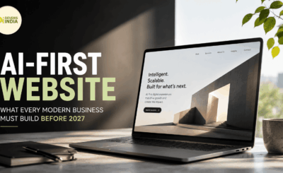 AI-first website architecture showing how modern business websites connect search visibility, structured content, authority and conversion