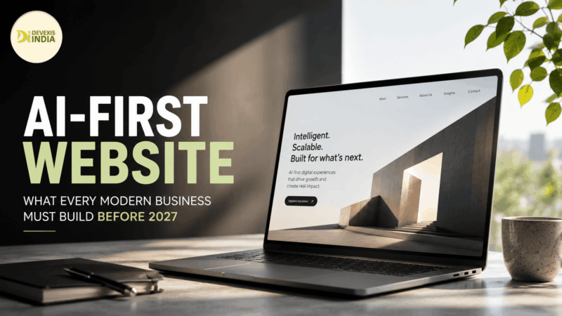AI-first website architecture showing how modern business websites connect search visibility, structured content, authority and conversion